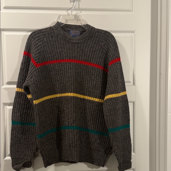 Pendleton Other - Vintage 80s 90s Pendleton Wool Cable Knit Yarn Fisherman Striped Grandpa Medium